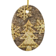 Golden Snowflakes en kerstbomen