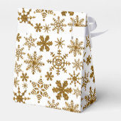 Golden Snowflakes feestelijke kerstbruiloft Bedankdoosjes (Achterkant)