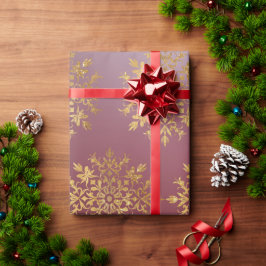 Golden Snowflakes - Kerst Schattige Cadeaupapier