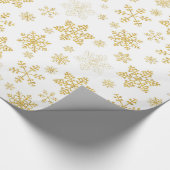 Golden Snowflakes kerstpapier Cadeaupapier (Hoek)