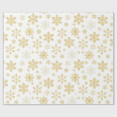 Golden Snowflakes kerstpapier Cadeaupapier (Vlak)