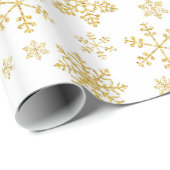 Golden Snowflakes kerstpapier Cadeaupapier (Rol Hoek)