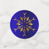 Golden Snowflakes op blauwe kerst Confetti (Kleine voorkant)