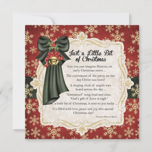 Golden Snowflakes - Uitnodiging voor kerstgedicht (Achterkant)