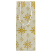 golden snowflakes wijn cadeautas (Achterkant)