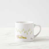 Golden Snowflakes with Merry Christmas Quote Espresso Kop (Rechts)