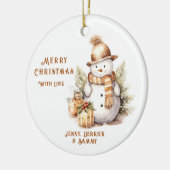 Golden Snowman kerstboom Keramisch Ornament (Links)