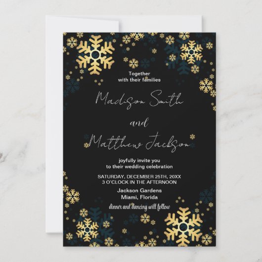 Golden Snows Wedding Invitations (Devant)