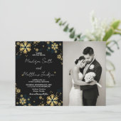 Golden Snows Wedding Invitations avec photo (Debout devant)