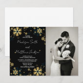 Golden Snows Wedding Invitations avec photo (Devant / Derrière)