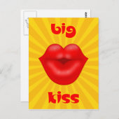 Golden Solar Rays Rode lippen Briefkaart (Voorkant / Achterkant)