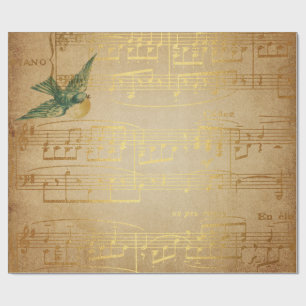 Golden Song Music Matte Wrapping Paper Cadeaupapier