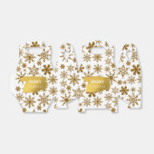 Golden Sparking Snowflakes Merry kerst Bedankdoosjes (Uitgevouwen)