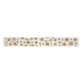 Golden Sparking Snowflakes Merry kerst Lint (Voorkant)