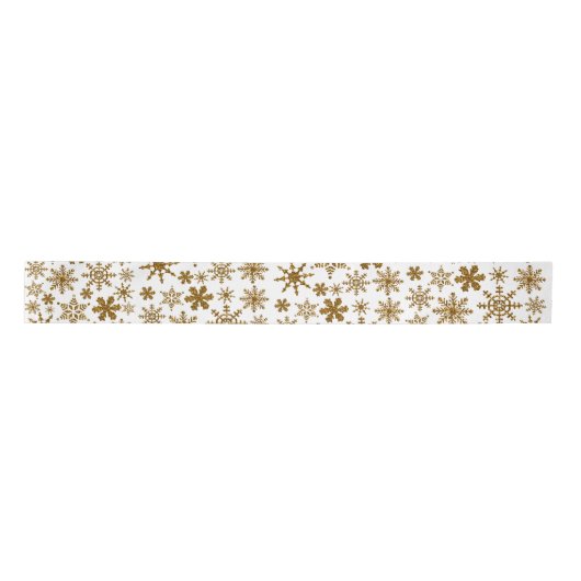 Golden Sparking Snowflakes Merry kerst Lint (Voorkant)