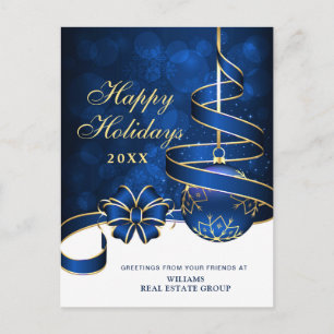 Golden Sparkle-kerstbal Corporate Greeting Briefkaart