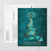 Golden Sparkle-kerstbal Corporate Greeting Briefkaart (Voorkant / Achterkant)