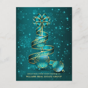 Golden Sparkle-kerstbal Corporate Greeting Briefkaart