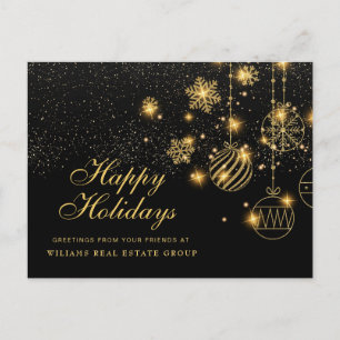 Golden Sparkle kerstballen Corporate Greeting Briefkaart