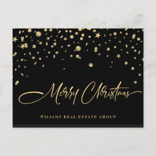 Golden Sparkle kerststars Corporate Greeting Briefkaart