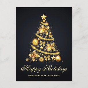 Golden Sparkle kerststars Corporate Greeting Briefkaart