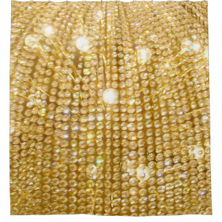 Golden Sparkles en Lights Douchegordijn