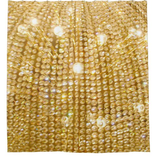 Golden Sparkles en Lights Douchegordijn (Voorkant)