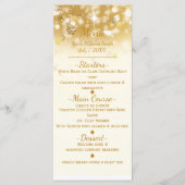 Golden Sparkly Lights Elegant Glam Menu Card (Devant)