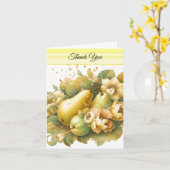 Golden Speckled Pear Dank u Notecard Kaart (Gele Bloem)