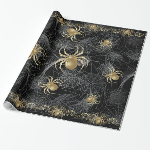 Golden Spider Gift Wrapping Paper Cadeaupapier
