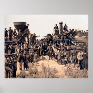 Golden Spike Transcontinental Railroad 1869 Poster