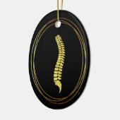 Golden Spine Silhouette-kerstversiering Keramisch Ornament (Links)