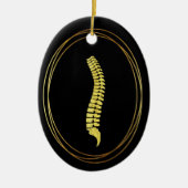 Golden Spine Silhouette-kerstversiering Keramisch Ornament (Voorkant)