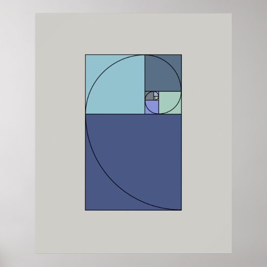 Golden Spiral, Fibonacci spiraal, Golden Ratio Poster (Voorkant)