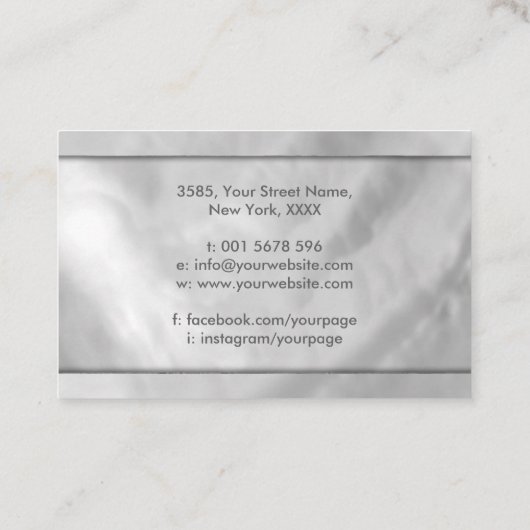 Golden Spiral - Pearl en Silver Visitekaartje (Achterkant)