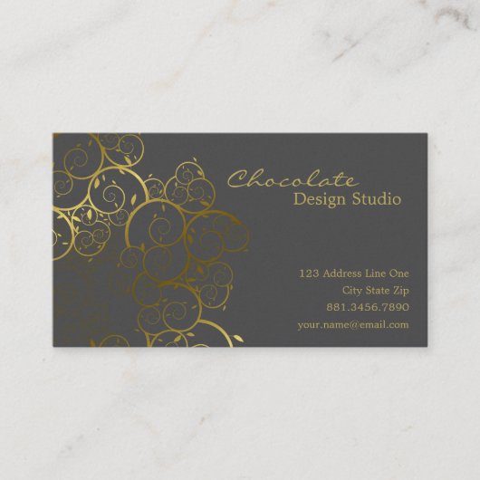 Golden Spirals verlaten  afbeelding voor sierdoele Visitekaartje (Voorkant)