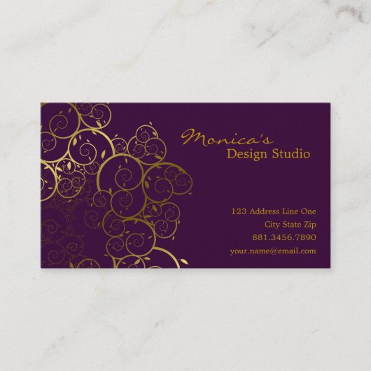 Golden Spirals verlaten afbeelding voor sierdoele Visitekaartje (Voorkant)