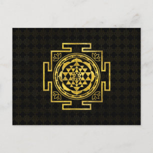 Golden Sri Yantra/Sri Chakra Briefkaart