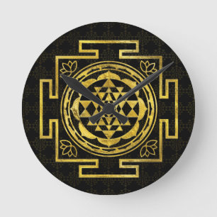 Golden Sri Yantra/Sri Chakra Ronde Klok