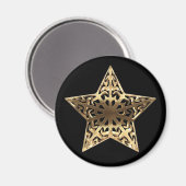 Golden Star Black en Gold Elegant Metallic Magneet (Voorkant / Achterkant)