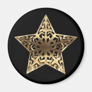 Golden Star Black en Gold Elegant Metallic Magneet