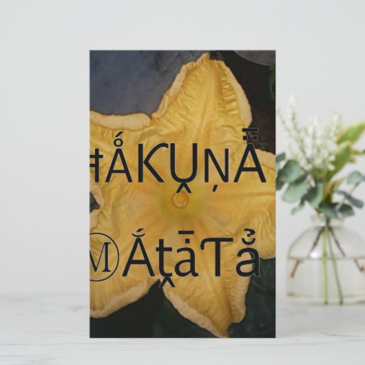 Golden Star Hakuna Matata Kunstdruk Briefpapier (Staand voorkant)