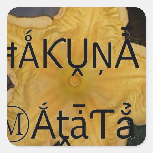 Golden Star Hakuna Matata Kunstdruk Vierkante Sticker (Voorkant)