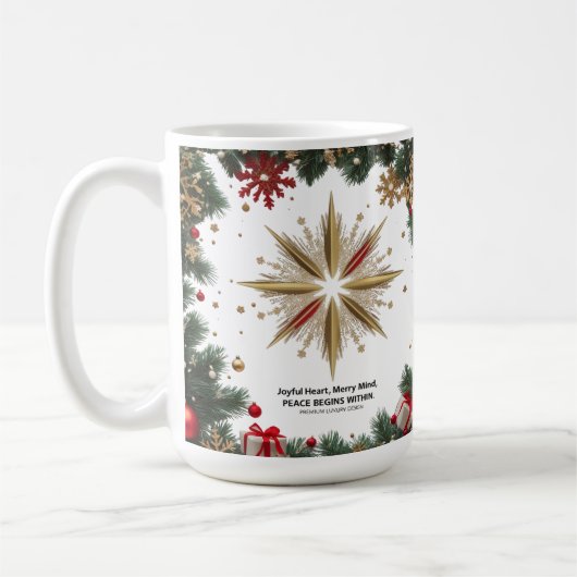 Golden Star Joyful Merry Mind Classic Mug 15 oz (Gauche)