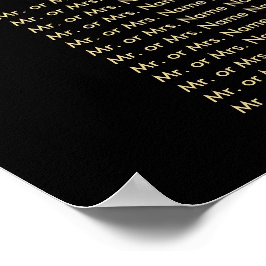 Golden Star Lights en Black - Seating Chart Poster (Hoek)