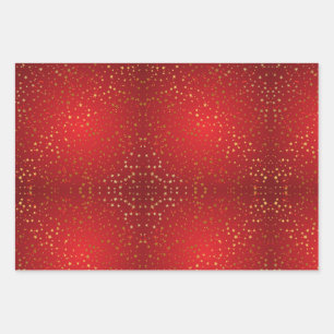 Golden Star met rode achtergrond Inpakpapier Vel
