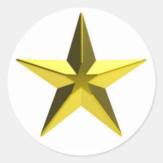 Golden star ronde sticker