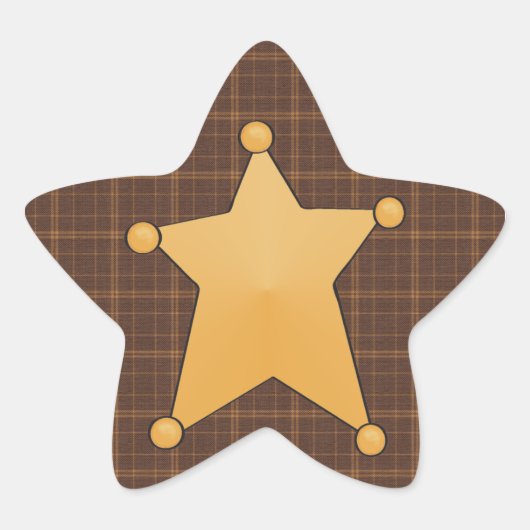 Golden Star Sheriff's Badge Ster Sticker (Voorkant)