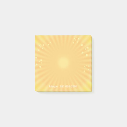 Golden Starburst met (of zonder) jouw naam/telefoo Post-it® Notes (Voorkant)