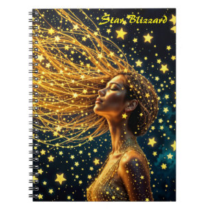 Golden stardust mode beauty girl glow sky notitieboek